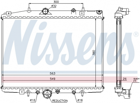 Radiator racire motor potrivit CITROEN C5 I; PEUGEOT 406, 607 2.0/2.0D/2.2 [0]