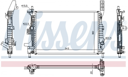 Radiator racire motor potrivit FORD C-MAX II, FOCUS III, GRAND C-MAX, TOURNEO CONNECT V408 NADWOZIE WIELKO, TRANSIT CONNECT V408/MINIVAN 1.0 [2]