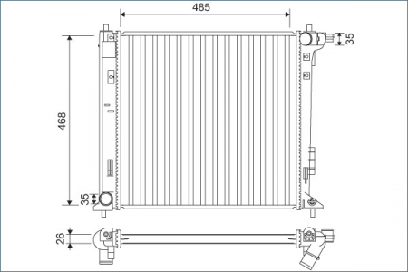 Radiator apa - Radiator racire motor potrivit HYUNDAI TUCSON, TUCSON/SUV; KIA SPORTAGE IV 1.6-2.0DH dupa 2015