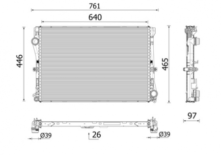 Radiator racire motor potrivit MERCEDES C (A205), C (C205), C T-MODEL (S205), C (W205) 1.5H/2.0/2.0H 2018-2023 [2]