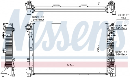 Radiator apa - Radiator racire motor potrivit MERCEDES C (W204), C T-MODEL (S204) 2.2D/3.0D pana in 2014