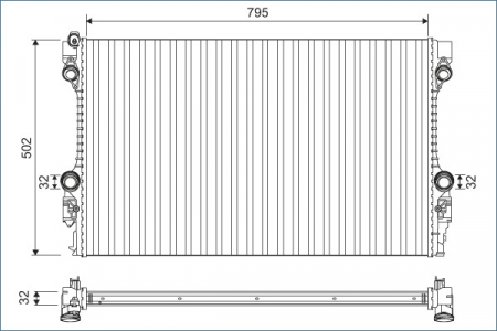 Radiator racire motor potrivit PORSCHE PANAMERA 3.0-4.8 07.09-10.16