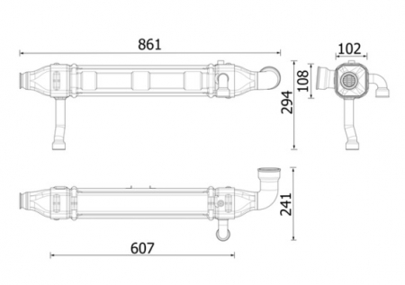Radiator recirculare gaze esapament (861mm x 241mm x 294mm) potrivit MERCEDES ACTROS MP4 / MP5, ANTOS, AROCS; SETRA 400 OM470.903-OM470.915 07.11- [2]