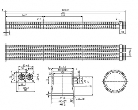 Radiator recirculare gaze esapament (93mm x 93mm x 48mm, doar cartus; tevi, dupa dimensiuni) potrivit MAN TGA, TGS I, TGX I; VAN HOOL T D2676LF01-D2876LF05 04.00- [2]