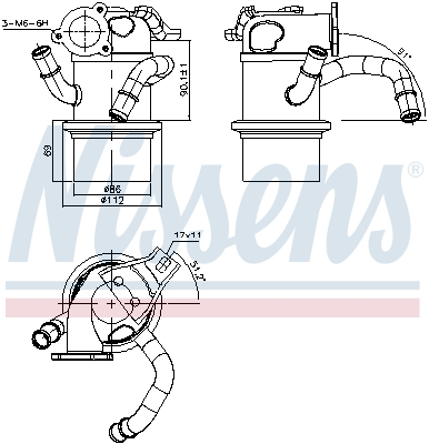 Radiator recirculare gaze esapament potrivit AUDI A3, Q2, Q3, TT; SEAT ALHAMBRA, ARONA, ATECA, IBIZA V, LEON, LEON SC, LEON ST, TARRACO; SKODA KAMIQ, KAROQ, KODIAQ I, OCTAVIA III, OCTAVIA IV, SCALA 1. [2]