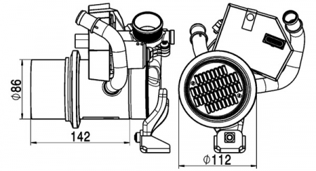 Radiator recirculare gaze esapament potrivit AUDI A3, Q2, Q3, TT; SEAT ATECA, LEON, LEON SC, LEON ST; SKODA OCTAVIA III, SUPERB III; VW ARTEON, GOLF ALLTRACK VII, GOLF SPORTSVAN VII 1.6D/2.0D 05.11- [1]