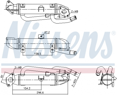 Radiator recirculare gaze esapament potrivit AUDI A4 B6, A4 B7; SKODA SUPERB I; VW PASSAT B5.5 1.9D/2.0D 12.03-03.09 [2]