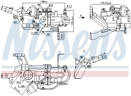 Radiator recirculare gaze esapament potrivit DS DS 3; VOLVO C30, S40 II, S60 II, S80 II, V40, V50, V60 I, V70 III; CITROEN BERLINGO, BERLINGO MULTISPACE, BERLINGO/MINIVAN, C3 II 1.4D/1.5D/1.6D 02.06- [2]