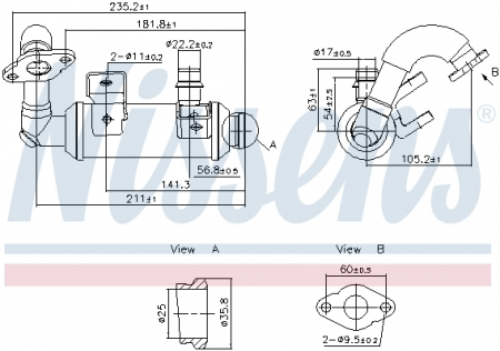 Radiator recirculare gaze esapament potrivit FORD TOURNEO CONNECT, TRANSIT CONNECT 1.8D 06.02-12.13 [2]
