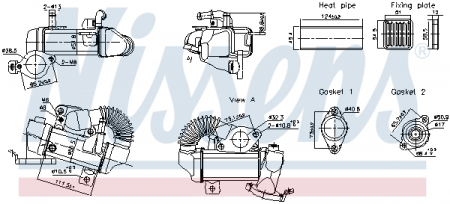 Sistem evacuare - Radiator recirculare gaze esapament potrivit MERCEDES C T-MODEL (S205), C (W205), MARCO POLO CAMPER (W447), VITO MIXTO (DOUBLE CABIN), VITO TOURER (W447), VITO (W447) 1.6D/1.7D/2.0D 10.03-