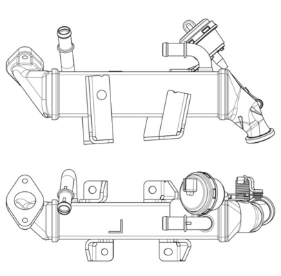 Radiator recirculare gaze esapament potrivit NISSAN NV400, PRIMASTAR, QASHQAI I; OPEL MOVANO B; RENAULT ESPACE IV, LAGUNA, LAGUNA III, LATITUDE, MASTER III, TRAFIC II 2.0D/2.3D 01.06- [1]