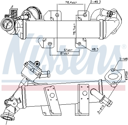 Radiator recirculare gaze esapament potrivit NISSAN NV400, PRIMASTAR, QASHQAI I, X-TRAIL, X-TRAIL II; OPEL MOVANO B, VIVARO A; RENAULT ESPACE IV, GRAND SCENIC III, KOLEOS I, LAGUNA, LAGUNA III 2.0D/2. [2]