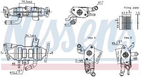 Radiator recirculare gaze esapament potrivit SUZUKI SWACE; TOYOTA C-HR, COROLLA, COROLLA CROSS, PRIUS, PRIUS PHV 1.8H 09.15- [2]