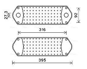 Radiator ulei (120x53x394mm, numar nervuri: 7) potrivit SCANIA 4, 4 BUS, G I, P I, R I, T DC09.108-OSC11.03 05.95-05.19 [2]