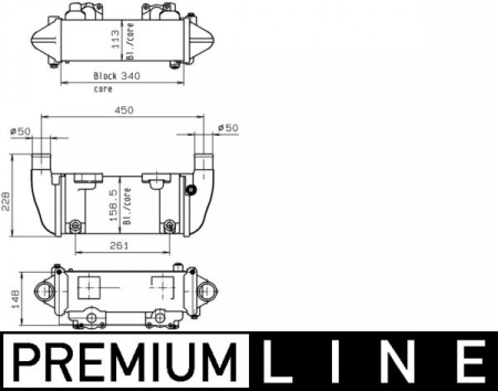 Radiator ulei potrivit MERCEDES CONECTO (O 345) OM447.947-OM926.939 dupa 2001 (140x113x450mm) [2]