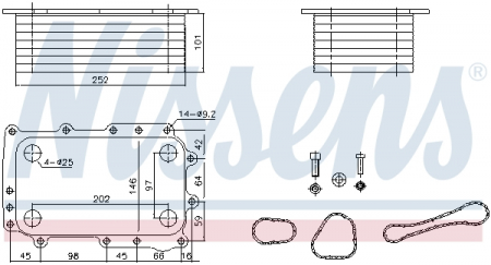 Radiator ulei (146x101x252mm, cu garnituras) potrivit DAF CF, XF 106 MX-13303-MX-13355 10.12- [2]