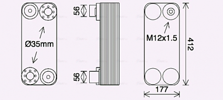 Radiator ulei (177x95x412mm) potrivit SCANIA 4, G I, P I, P,G,R,T, R I, T DC09.108-OSC11.03 05.96- [2]