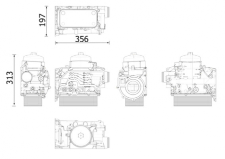 Radiator ulei - Radiator ulei (197x331x356mm) potrivit DEUTZ FAHR AGROTRON 410 TTV/420 TTV/430 TTV/610 TTV/620 TTV/630 TTV/K 410/K 420/K 430/K 610/L 710/L 720/L 730/M 410/M 420/M 600/M 610/M 615/M 620/M 625/M 640/M 6