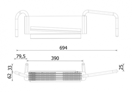 Radiator ulei (62x390mm) potrivit FENDT 390 GTA TOOL CARRIER; DEUTZ FAHR DX 6.06, DX 6.08, 1130 TTV, 1145 TTV, 1160 TTV, 120 MK2, 120 MK3, 135 MK2, 135 MK3, 150 MK2, 150 MK3, 160 MK2, 165 MK3, 175 MK2 [3]