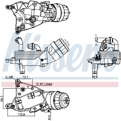 Radiator ulei ) potrivit ALFA ROMEO MITO; FIAT BRAVO, BRAVO II, DOBLO, DOBLO CARGO, GRANDE PUNTO, LINEA, PUNTO EVO; LANCIA DELTA III 1.6D dupa 2007 (cu carcasa filtru ulei, (cu termostat) [1]
