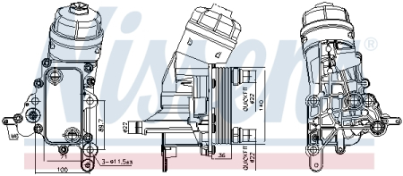 Radiator ulei - Radiator ulei (cu carcasa filtru ulei) potrivit ALFA ROMEO GIULIETTA, MITO; FIAT 500L, 500X, BRAVO, BRAVO II, DOBLO, DOBLO CARGO, PUNTO EVO, TIPO; JEEP RENEGADE 1.6D 09.07-