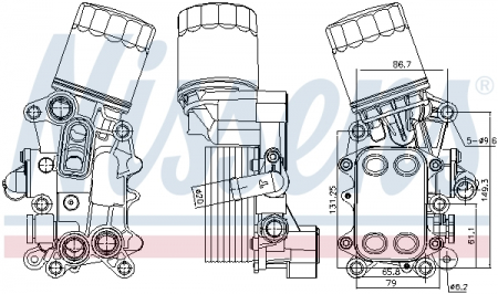 Radiator ulei termoflot cu carcasa filtru ulei potrivit AUDI A1; SEAT IBIZA IV, IBIZA IV SC, IBIZA IV ST, TOLEDO IV; SKODA FABIA III, RAPID; VW POLO, POLO V 1.4D 02.14-