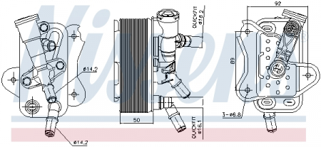 Radiator ulei termoflot cu carcasa filtru ulei potrivit BMW Seria 3 (E90), 3 (E91), 3 (E92), 3 (E93), 5 (F10), 5 (F11), 5 GRAN TURISMO (F07), 7 (F01, F02, F03, F04), X5 (E70), X6 (E71, E72) 2.0D/3.0D  [0]