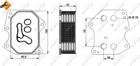 Radiator ulei termoflot potrivit CITROEN JUMPER; PEUGEOT BOXER 2.2D dupa 2006 - (cu elemente montaj; cu garnitura) [4]
