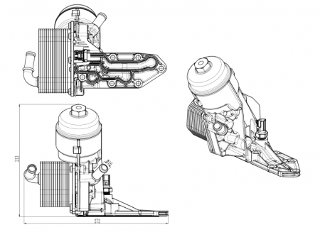 Radiator ulei - Radiator ulei termoflot cu filtru potrivit FORD RANGER 2.2D/3.2D dupa 2011