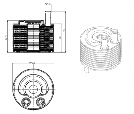 Radiator ulei termoflot (cu garnitura) potrivit NISSAN MURANO II, NP300 NAVARA, PATHFINDER III 2.5D 01.05- [2]
