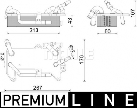 Radiator ulei - Radiator ulei termoflot potrivit AUDI A4 ALLROAD B9, A4 B9, A5, A6 ALLROAD C8, A6 C8, A7, A8 D5, Q5, Q7, Q8; VW TOUAREG 2.0-4.0H dupa 2015