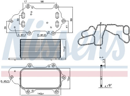 Radiator ulei - Radiator ulei termoflot potrivit CHRYSLER 300C; JEEP GRAND CHEROKEE, GRAND CHEROKEE IV; LANCIA THEMA 3.0D dupa 2005