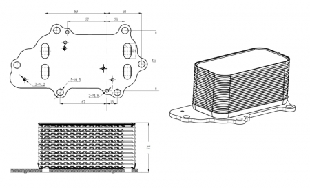 Radiator ulei - Radiator ulei termoflot potrivit CHRYSLER 300C; JEEP GRAND CHEROKEE IV; LANCIA THEMA 3.0D dupa 2005