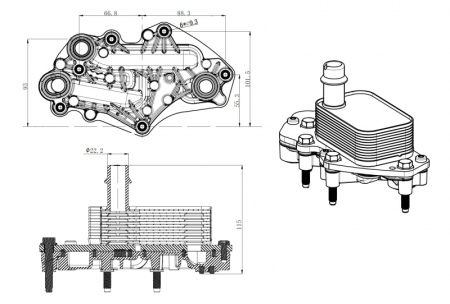 Radiator ulei - Radiator ulei termoflot potrivit OPEL ASTRA J, ASTRA J GTC, ASTRA K, INSIGNIA A, MERIVA B, MOKKA / MOKKA X, ZAFIRA C 1.6D dupa 2013