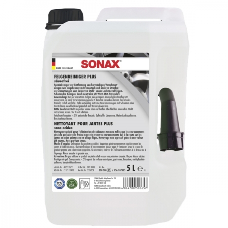 Ulei Lichide tehnice - Solutie de curatat jante Sonax, 5 L
