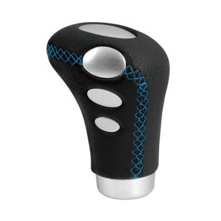 Accesorii auto - Nuca schimbator COBRA negru cu cusaturi albastre, Lampa