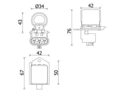 Rezistenta ventilator - Rezistor ventilator habitaclu potrivit OPEL CORSA D 1.4/1.4LPG 07.06-08.14
