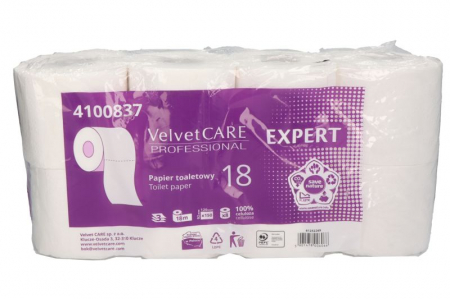 Accesorii auto - Rola hartie igienica, celuloza VELVET EXPERT 3,4 kg, tip: EXPERT, 8 buc, culoare: alb, numar straturi: 3, lungime: 18m, inaltime:12,5cm, latime:9,7cm
