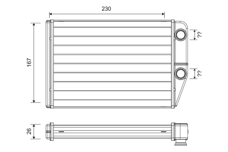 Schimbator caldura incalzire habitaclu - Schimbător caldura habitaclu potrivit CITROEN JUMPER III; FIAT DUCATO; OPEL MOVANO C; PEUGEOT BOXER 2.0D-Electric dupa 2006