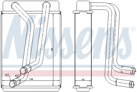 Piese Auto - Schimbator caldura incalzire habitaclu (146x182x22) KIA SEPHIA, SHUMA, SHUMA II 1.5/1.6/1.8 intre 1993-2004
