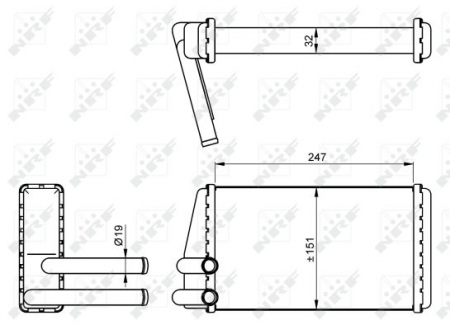 Piese Auto - Schimbator caldura incalzire habitaclu (151x247x32) LAND ROVER DEFENDER 2.5D/3.5/3.9 intre 1990-2016