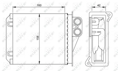 Schimbator caldura incalzire habitaclu (158x160x42) MERCEDES SPRINTER 3,5-T (906), SPRINTER 3-T (906), SPRINTER 4,6-T (906), SPRINTER 5-T (906); VW CRAFTER 30-35, CRAFTER 30-50 1.8-3.5 dupa 2006