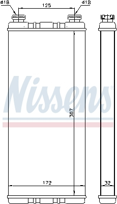 Schimbator caldura incalzire habitaclu - Schimbator caldura incalzire habitaclu potrivit MERCEDES ACTROS MP2 / MP3 OM541.920-OM542.969 dupa 2002 - (172x367x32mm)
