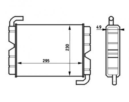 Schimbator caldura incalzire habitaclu (295x230x49mm) potrivit SCANIA 2, 3 DS11.14-DTC11.02 05.80-12.96 [2]