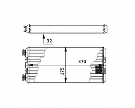 Schimbator caldura incalzire habitaclu (370x175x32mm) potrivit MERCEDES ACTROS MP2 / MP3 OM541.920-OM542.969 10.02- [3]