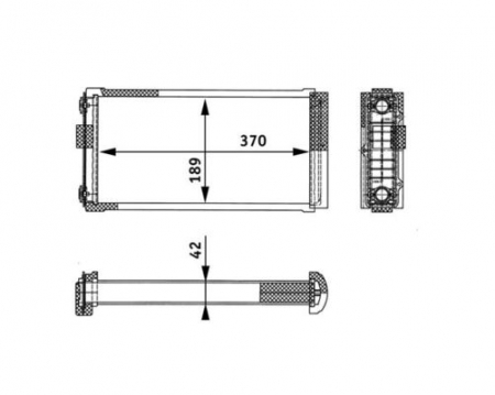 Schimbator caldura incalzire habitaclu (370x189x42mm) potrivit MERCEDES O 402, O 405, O 407, O 408 OM366.917-OM447.996 12.84- [3]