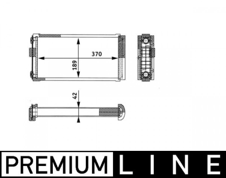 Schimbator caldura incalzire habitaclu (370x189x42mm) potrivit MERCEDES O 402, O 405, O 407, O 408 OM366.917-OM447.996 12.84- [2]