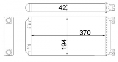 Schimbator caldura incalzire habitaclu - Schimbator caldura incalzire habitaclu potrivit DAF CF, CF 85, XF 105, XF 106; MAN E2000, TGA, TGL I, TGM I, TGS I, TGX I D0834LFL40-PX-7231 dupa 2000 (370x194x42mm)