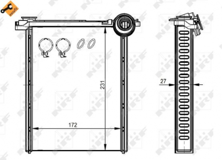 Schimbator caldura incalzire habitaclu - Schimbator caldura incalzire habitaclu potrivit CITROEN C3 PICASSO; PEUGEOT 308 CC, 308 I, 308 SW I, RCZ 1.2-2.0D dupa 2007 - (cu easy fit elements)