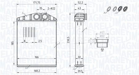 Climatizare - Schimbator caldura incalzire habitaclu potrivit HYUNDAI GRAND SANTA FÉ; OPEL SIGNUM, VECTRA C, VECTRA C GTS 1.6-3.2 04.02-11.18